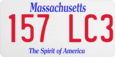 MA license plate 157LC3