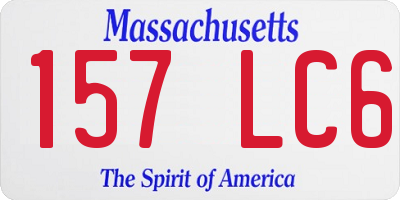 MA license plate 157LC6