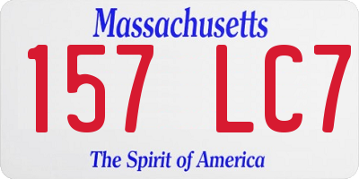 MA license plate 157LC7