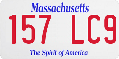 MA license plate 157LC9