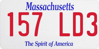 MA license plate 157LD3