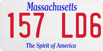 MA license plate 157LD6