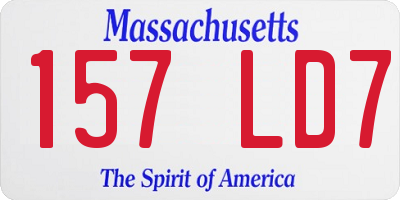 MA license plate 157LD7
