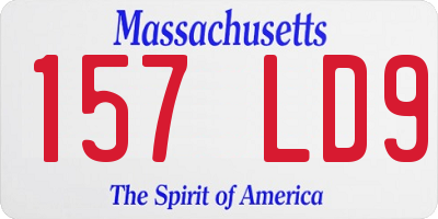 MA license plate 157LD9