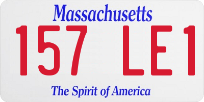 MA license plate 157LE1