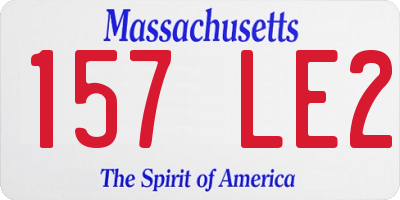MA license plate 157LE2