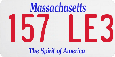 MA license plate 157LE3