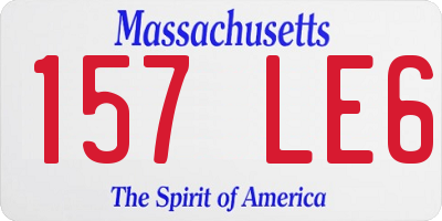 MA license plate 157LE6