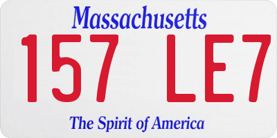 MA license plate 157LE7