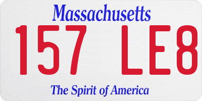 MA license plate 157LE8