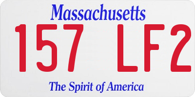 MA license plate 157LF2