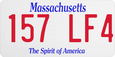 MA license plate 157LF4