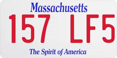 MA license plate 157LF5