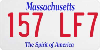 MA license plate 157LF7