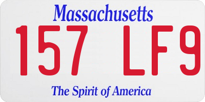 MA license plate 157LF9