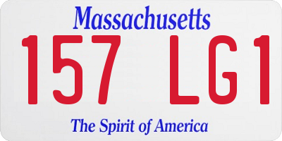 MA license plate 157LG1