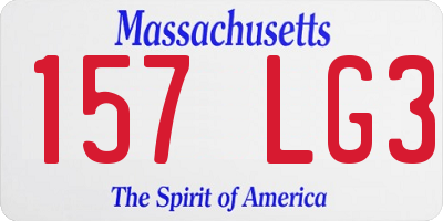 MA license plate 157LG3