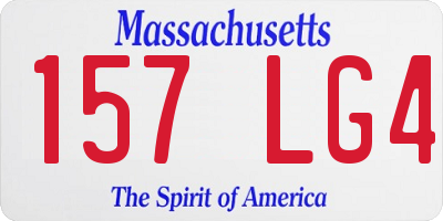 MA license plate 157LG4