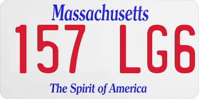 MA license plate 157LG6
