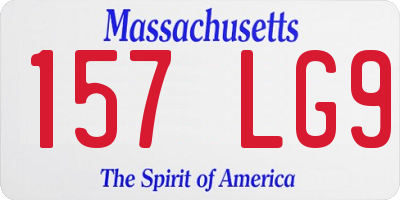 MA license plate 157LG9