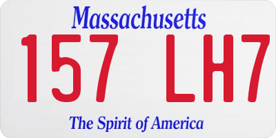 MA license plate 157LH7
