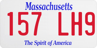 MA license plate 157LH9
