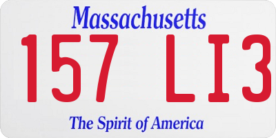 MA license plate 157LI3