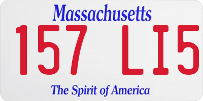 MA license plate 157LI5