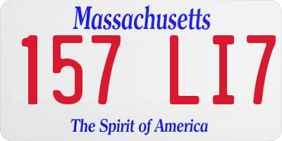 MA license plate 157LI7