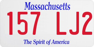 MA license plate 157LJ2