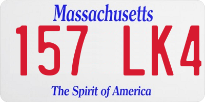 MA license plate 157LK4
