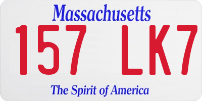 MA license plate 157LK7