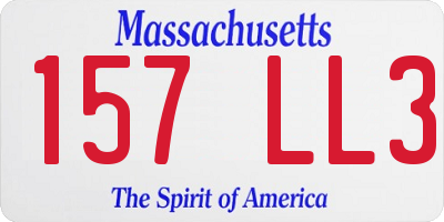 MA license plate 157LL3