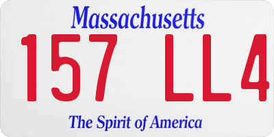 MA license plate 157LL4