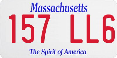 MA license plate 157LL6