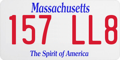 MA license plate 157LL8