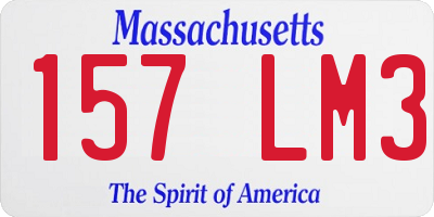 MA license plate 157LM3