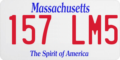 MA license plate 157LM5