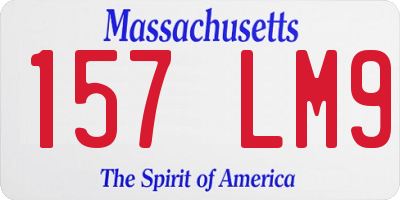 MA license plate 157LM9
