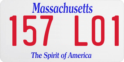 MA license plate 157LO1