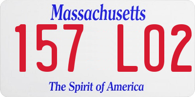 MA license plate 157LO2