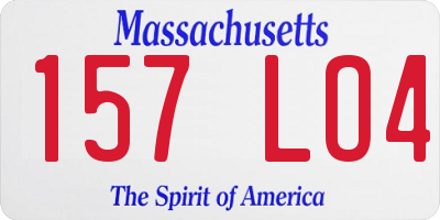 MA license plate 157LO4