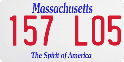 MA license plate 157LO5