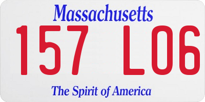 MA license plate 157LO6