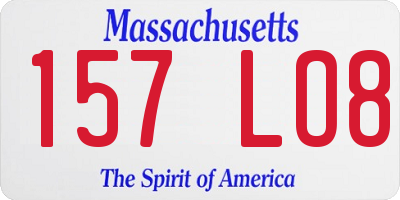 MA license plate 157LO8