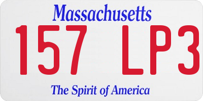 MA license plate 157LP3