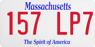 MA license plate 157LP7