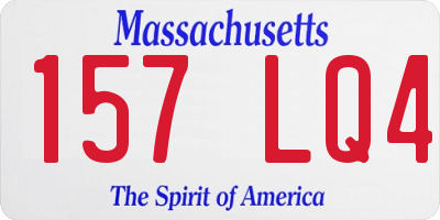 MA license plate 157LQ4
