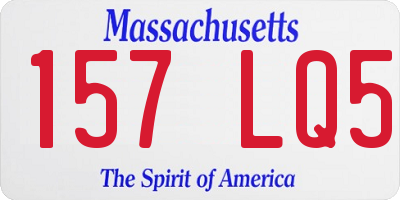 MA license plate 157LQ5