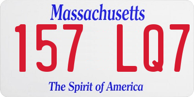 MA license plate 157LQ7